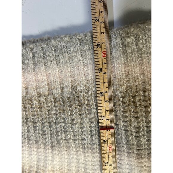 Women's Sweater natural tones with pink stripe Size Large - Picture 9 of 13